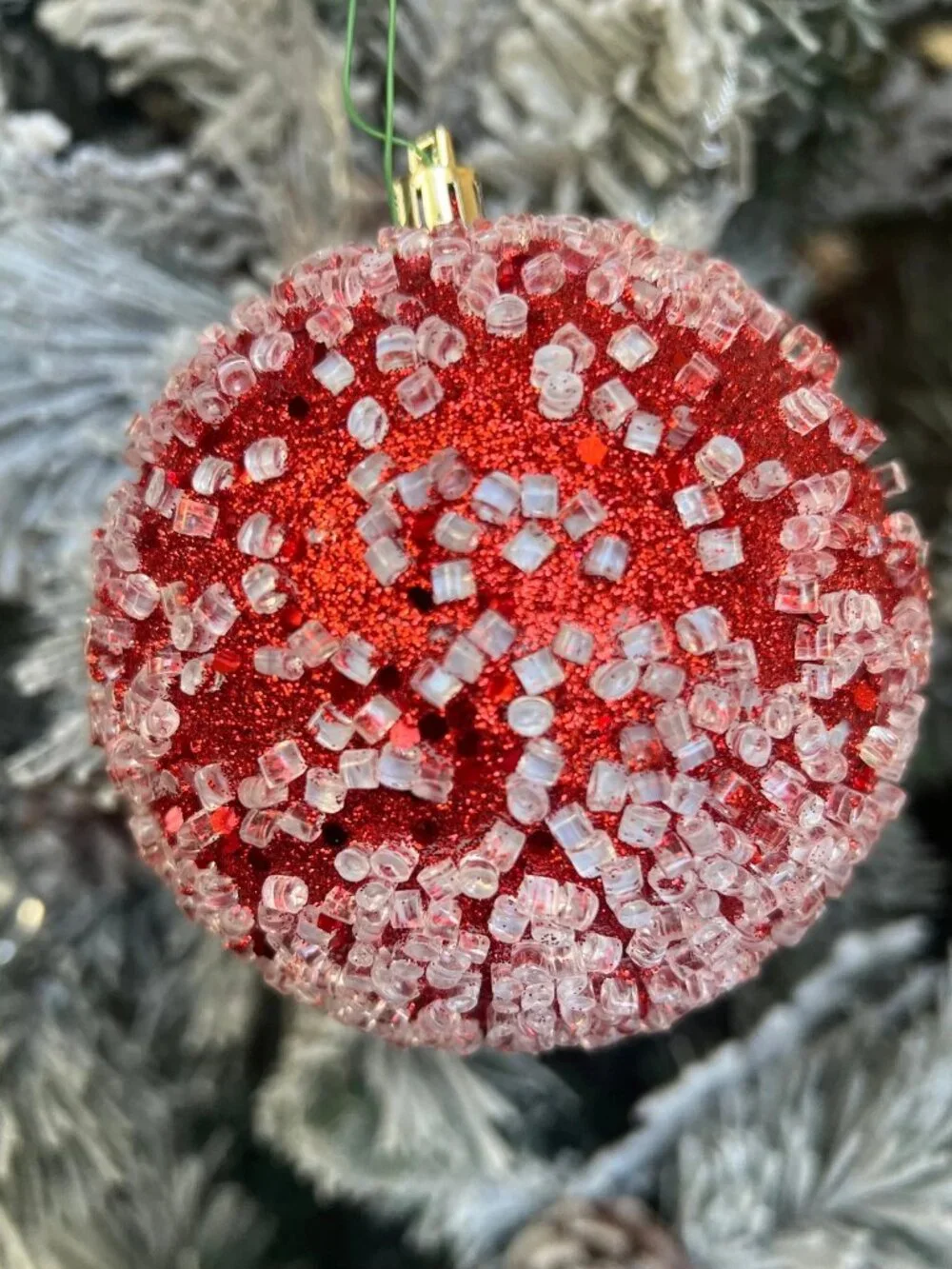 Vickerman Glitter Hail Ball Ornament Christmas Decor Holiday Decoration Gift